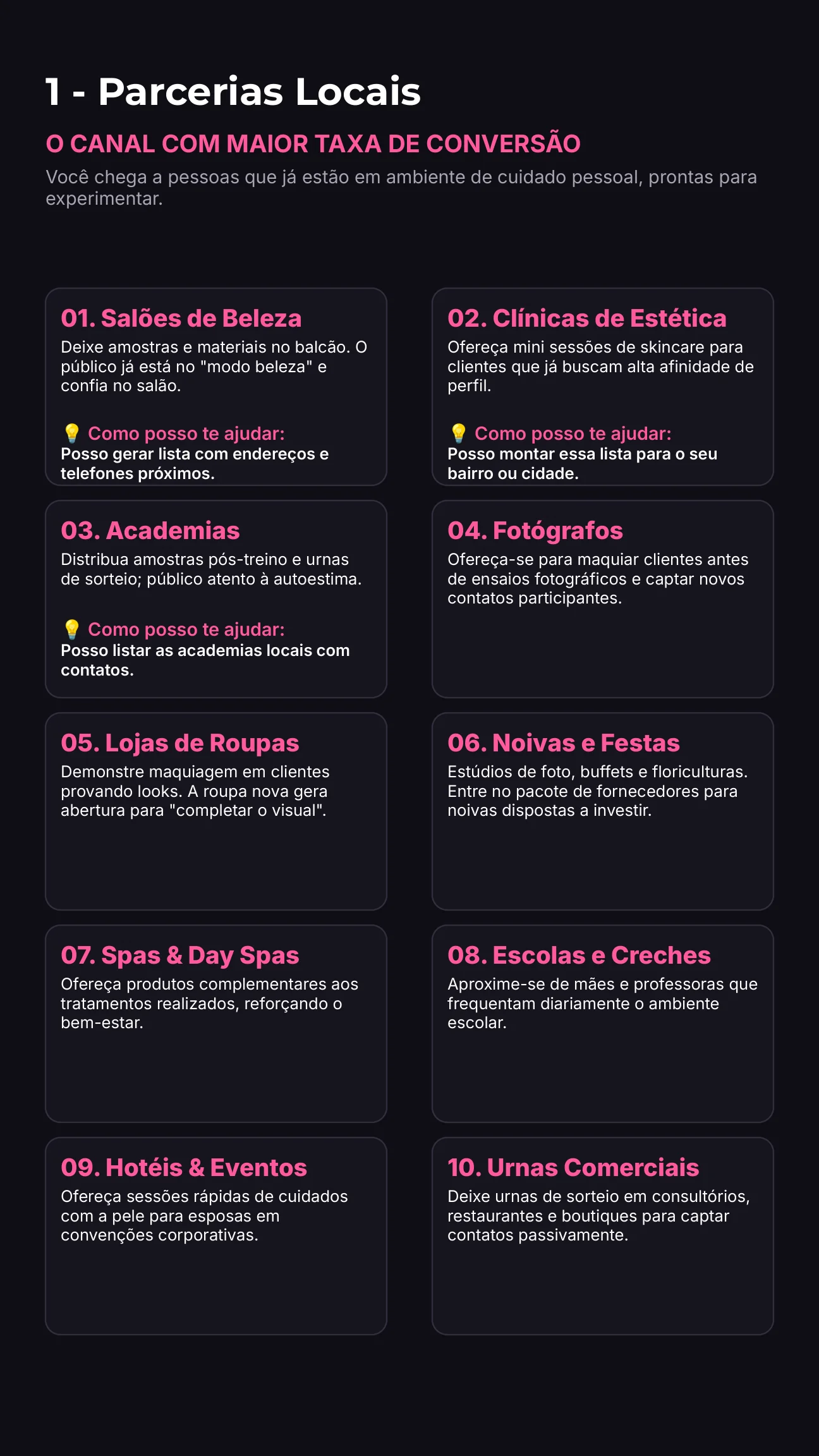 Página de Parcerias Locais